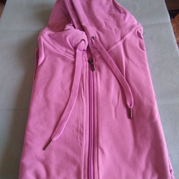 Denim & Co Active Violet French Terry Zip Hoodie-5XP- NWT - Picture 3 of 6